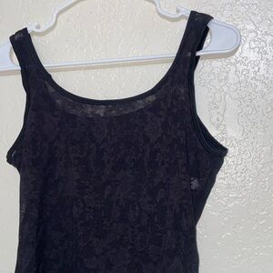 Black Floral Print Tank